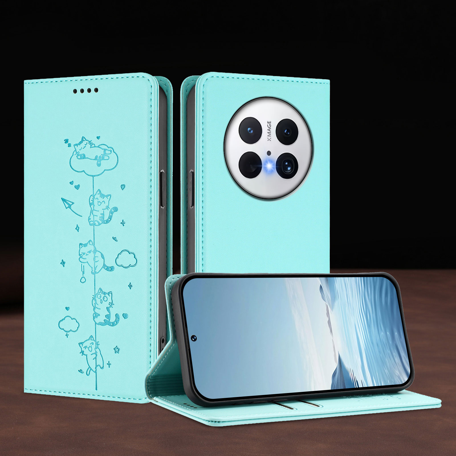 Huawei Pura 70 - Magnetyczne etui z klapką, luksusowe, skórzane,